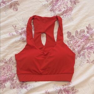 Vibrant Red Racerback Sports Bra